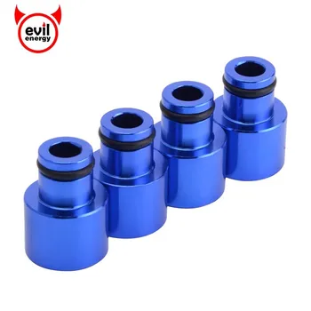 

evil energy Aluminum Fuel Injector Adapter Top Hats Adapters For Civic Integra B/D Series B16 B18 D16Z D16Y Car Parts Black Blue