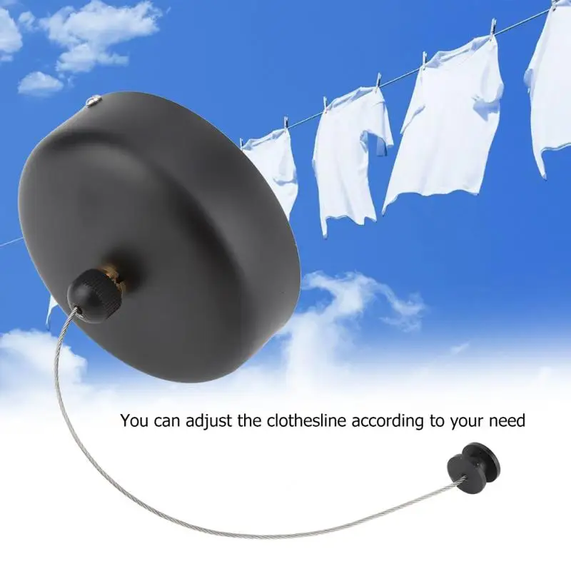 

280CM Household Stainless Steel Retractable Clothesline Rope Dryer Laundry Cord With Installation Accessories Adhesive Glue Set