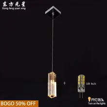 Pendant Light Crystal k9 G4 LED 12V lamp Modern Column Design Hanging Corridor Lamp