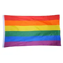 Bandera de arco iris de 90x60cm, 1 unidad, banderas de poliéster LGBT amigable con las LGBT, orgullo lésbico LGBT