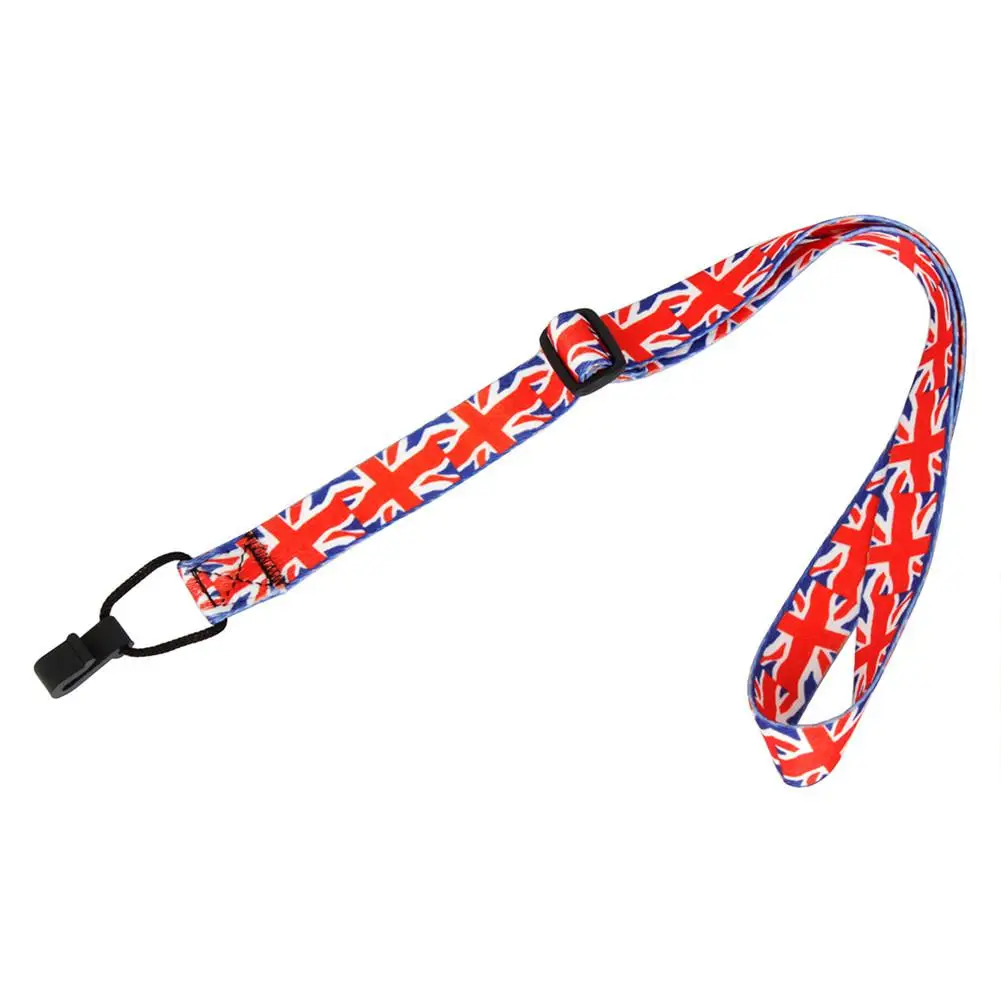 

Adjustable Ukulele Strap National Flag Pattern Clip-on Soft Neck Sling Straps with Hook for Ukulele Guitar Accessories