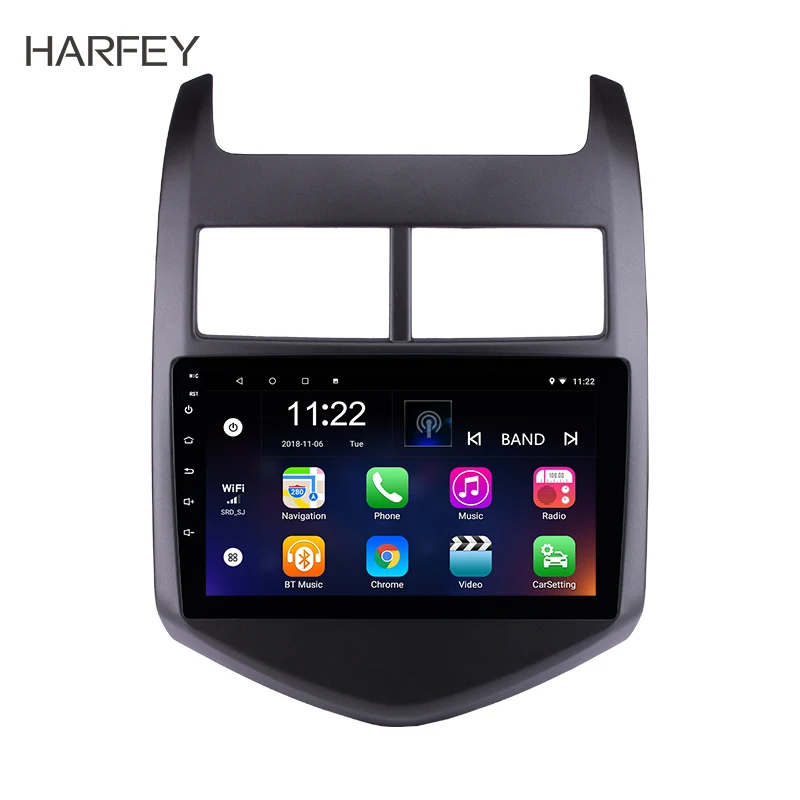 Головное устройство радионавигации Harfey Android 10 0 для 2010-2013 Chevy Chevrolet AVEO 9-дюймовый 2Din