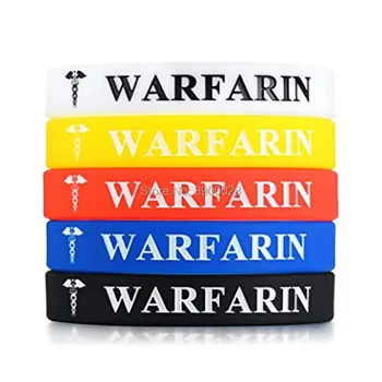 

100pc Warfarin medical alert awareness hope together silicone wristband bracelet
