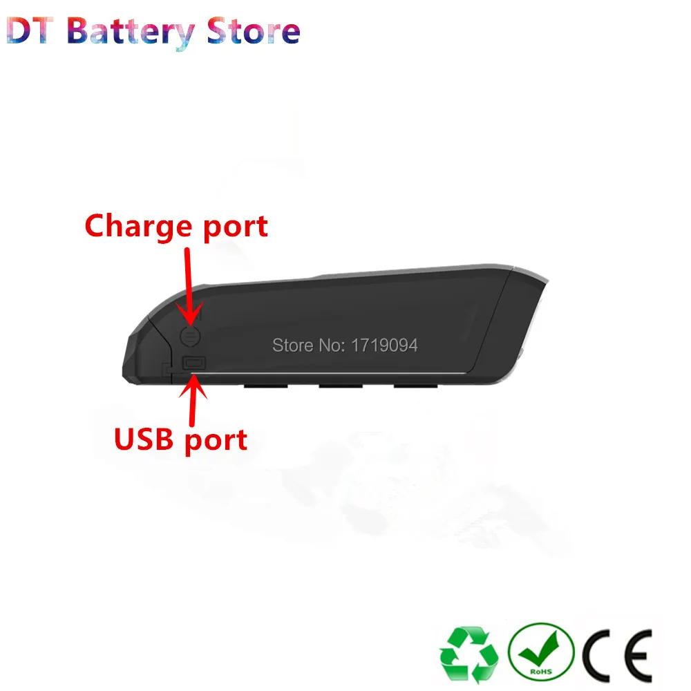 Sale Free shipping light side open release down tube shark ebike battery hailong 2 with USB port 250w 350w 500w 750w motor battery 5