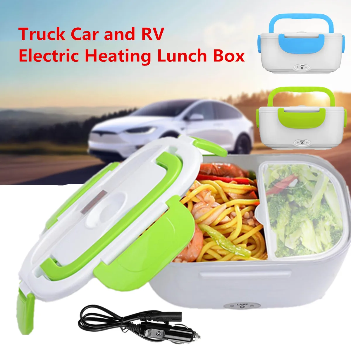 12-24V портативный Электрический авто с подогревом Ланч-бокс Bento коробки еда рисовый контейнер теплее для школы офиса дома столовая посуда 12-24V портативный Электрический авто с подогревом Ланч-бокс Bento коробки еда рисовый контейнер теплее для школы офиса дома столовая посуда