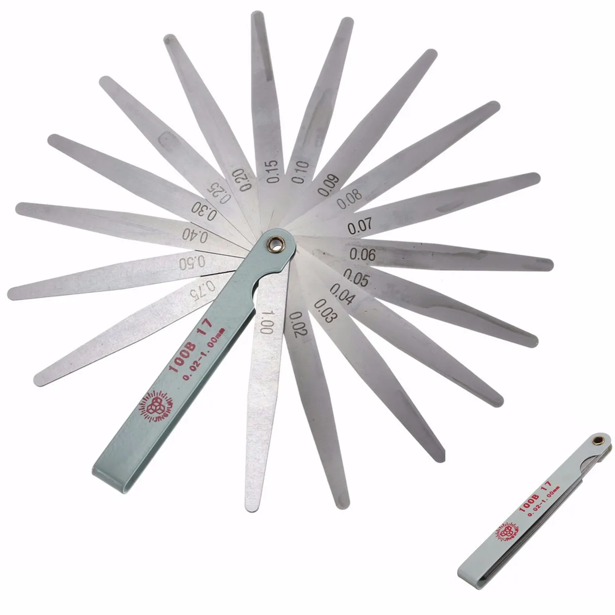 Buy 100mm length Carbon Steel 17 Blades Thickness Metric Filler Feeler Gauge