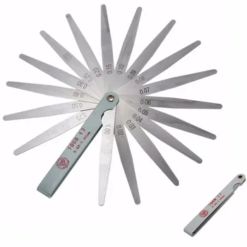 

100mm length Carbon Steel 17 Blades Thickness Metric Filler Feeler Gauge Measure Tools 0.02 - 1mm