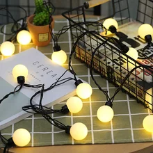 220 5 м 20 светодиодный освещение строки Цвет ful теплый Цвет Фея светодиодный 4 см мяч Водонепроницаемый Строка ЕС розетка для лампы