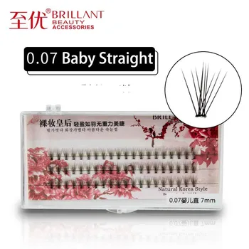 

BRILLANT Premade Fan Self-Grafting False Eyelashes Baby Straight Hairing Hair 10 pieces 0.07 Thick Soft Planting Eyelashes