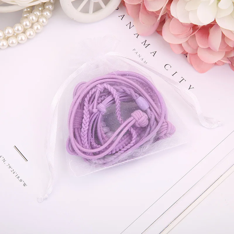 BalleenShiny 9Pcs/set Baby Girls Elastic Hair Band Kids Candy Color Hair Ring Headwear Accessories For Children Rubber Band