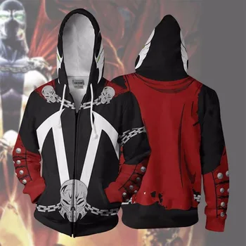 

2019 new Men Hooded Spawn 3D Printed Hoodies Tracksuit zipper hoodie hooded hip hop tops Spawn Zip Up Hoodie