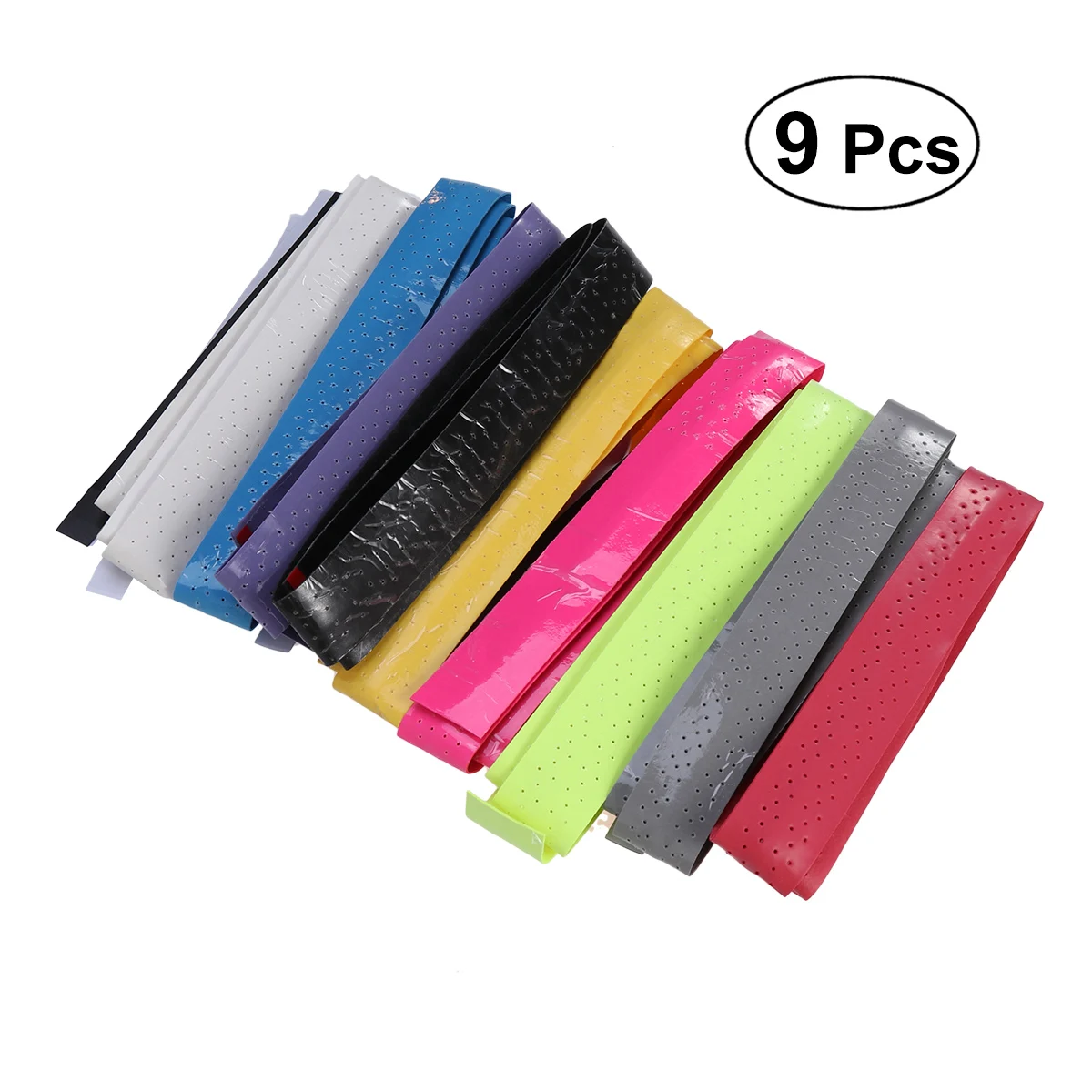 

9Pcs Sticky Sport Sweatband For Tennis Racket Fishing Rod Comfortable Adhesive Sweat Band Absorbing Grip Tape Sport Accessories