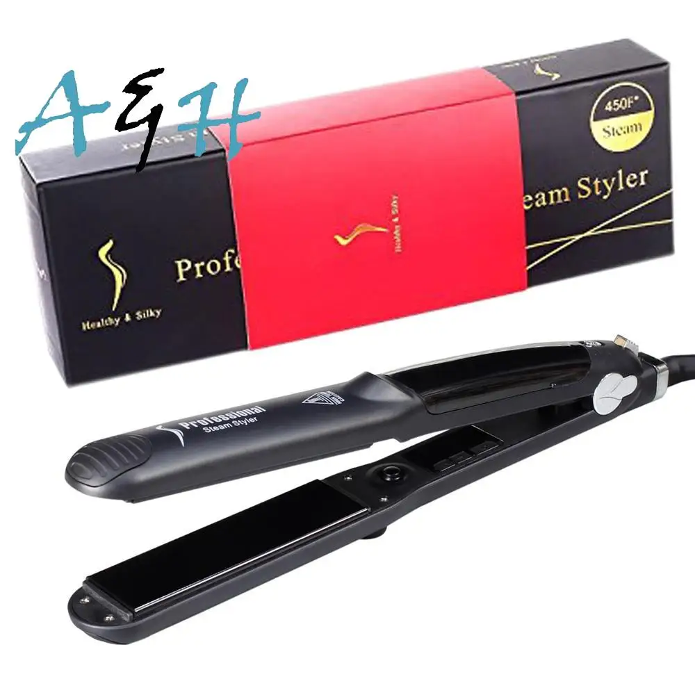 

New Ceramic Steam Hair Curler Straightener Flat Iron Fast Heat professional Straightening Curling Iron Care Styling Tools
