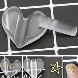 1 шт. прозрачная пресс-форма для дизайна ногтей матовая металлическая рамка изгиб прессованная форма для маникюра Модель Инструменты для