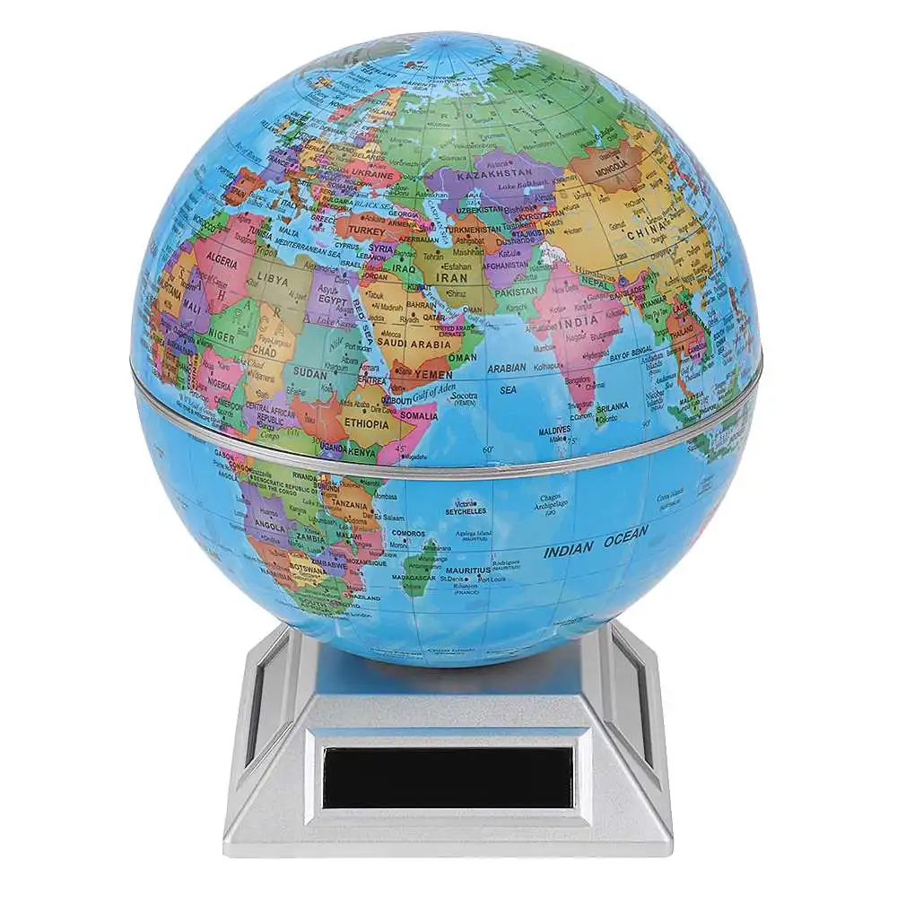 

Solar Automatic Rotating Globe Decorative Desktop Earth Geography World Globe Base World Map Education Science Toys