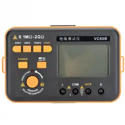 VC60B ЖК-дисплей цифровой измеритель сопротивления изоляции тестер Мегаомметр тестеры измерения 200ohm/2ohm инструменты accessoey оптовая продажа