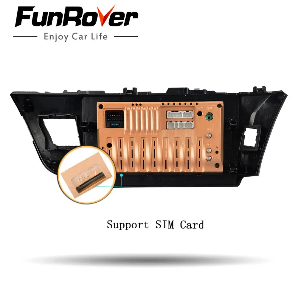 Excellent Funrover 9" android 9.0 2 din Car Radio Multimedia Player For toyota corolla 2013 2014 2015 dvd gps navigation DSP 4G 64G SIM BT 5