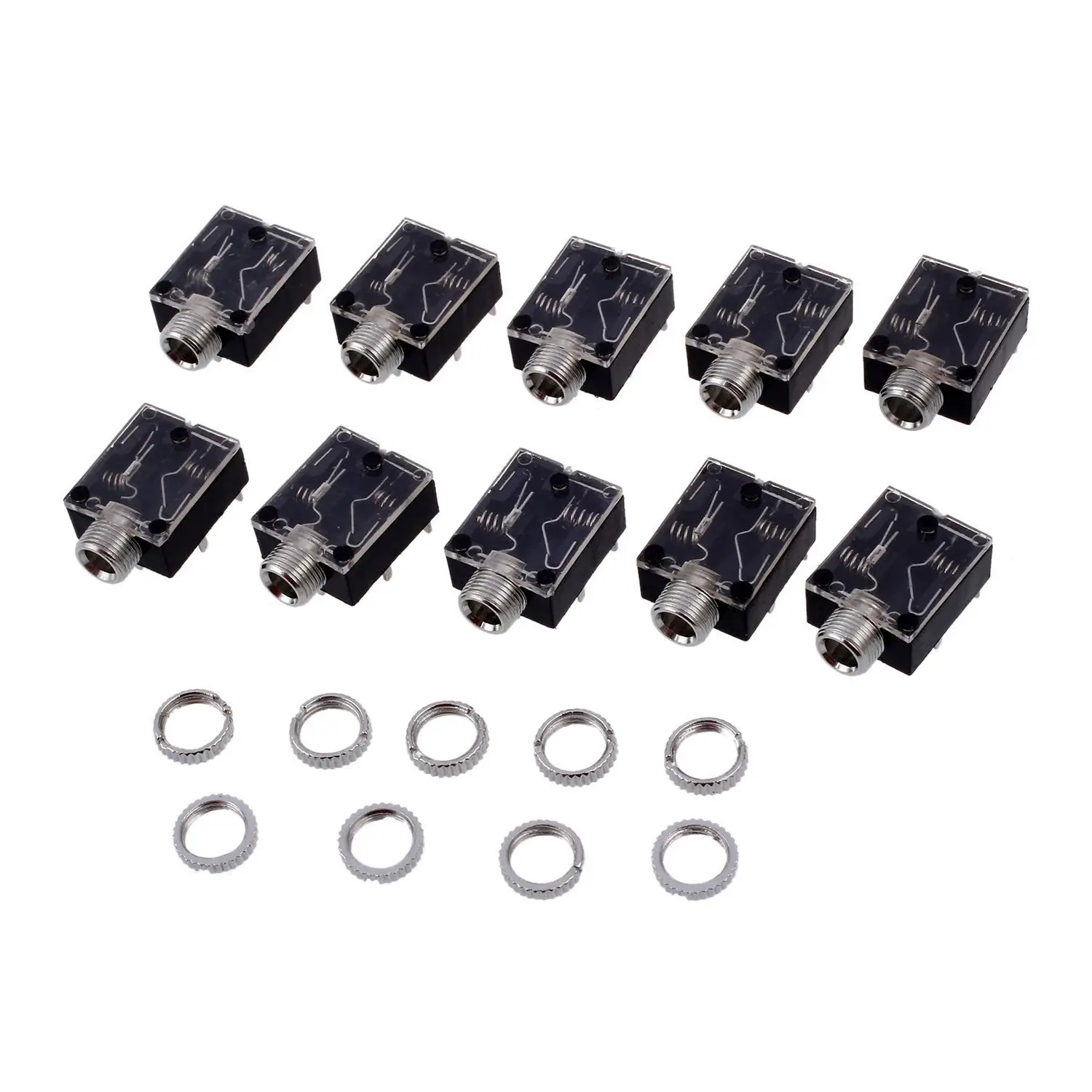 

10Pcs 3.5mm Headphones Stereo Audio Socket Jack With nut 5 Pin PCB Panel Mount
