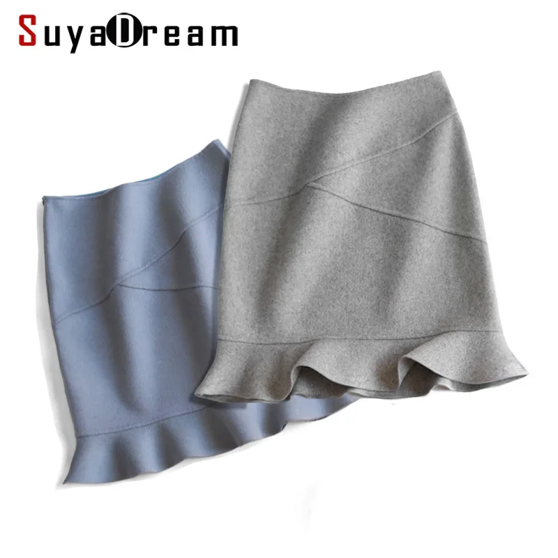 

Women Wool Skirt 90%Wool 10%Nylon Office Lady skirts Mermaid Mini Winter Skirt For Women New 2019