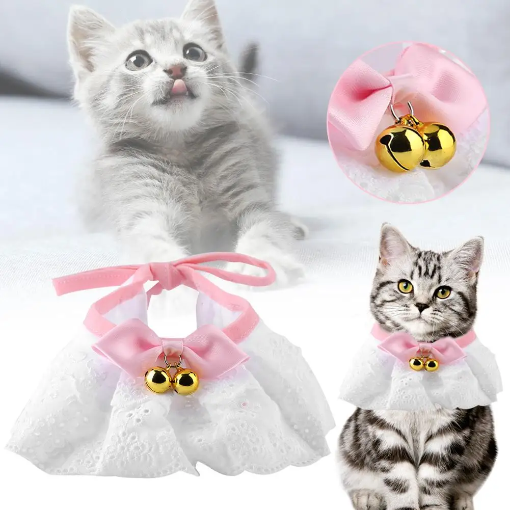 

High New Arrivals 1pcs Pet Cat Lace Collars Necktie Adjustable Dog Cute Bowtie Bib Accessories Pet Supplies