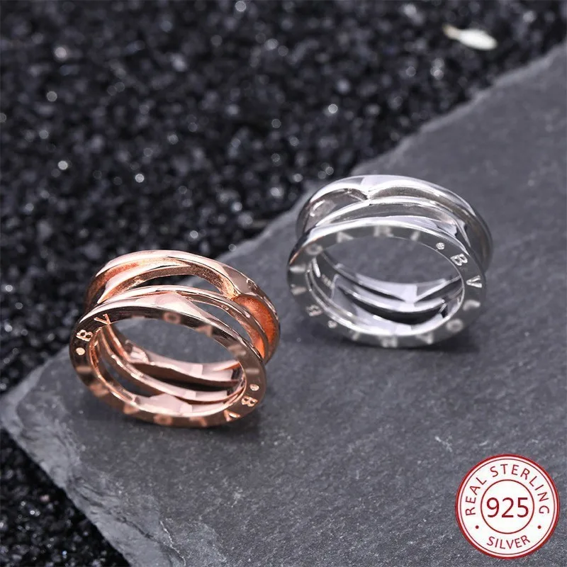 

925 sterling silver ring fashion street brand new couple jewelry letter hollow shape Valentine's Day gift 2019 New Hot