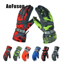 Женские и мужские лыжные перчатки, перчатки для сноуборда, снегоходы, мотоциклетные, зимние перчатки, ветрозащитные, водонепроницаемые, унисекс, зимние перчатки