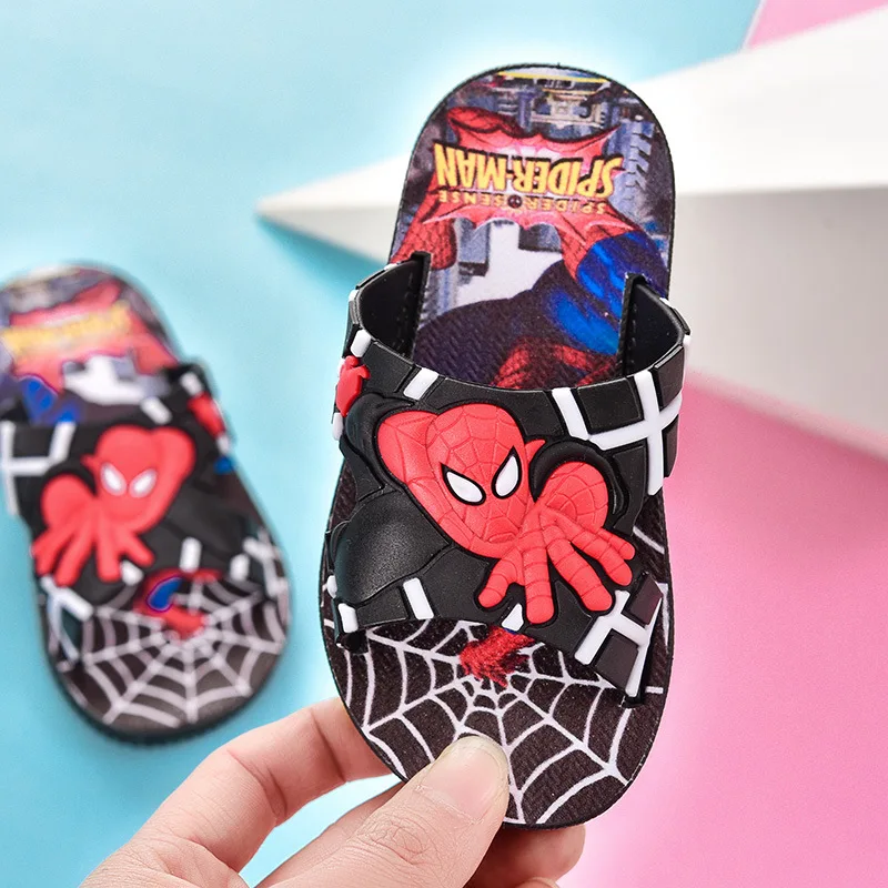 

Kids boys antiskid slippers in spider design of soft PVC material for summer and spring