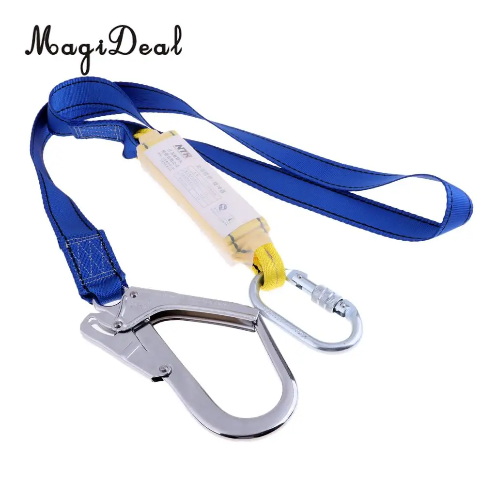 MagiDeal Climbing Roofing Safety Harness Belt Lanyard for Fall Protection Rescue Service with