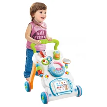 Многофункциональная тележка для малышей, безопасные музыкальные ходунки из АБС-пластика с регулируемой высотой и регулируемой скоростью для возраста 9 месяцев
