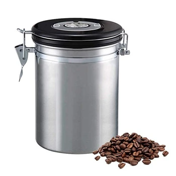 

Coffee Flour Sugar Stainless Steel Container Dili Kitchen Storage Canister Vacuum Co2 Valve Airtight Coffee Container Storage