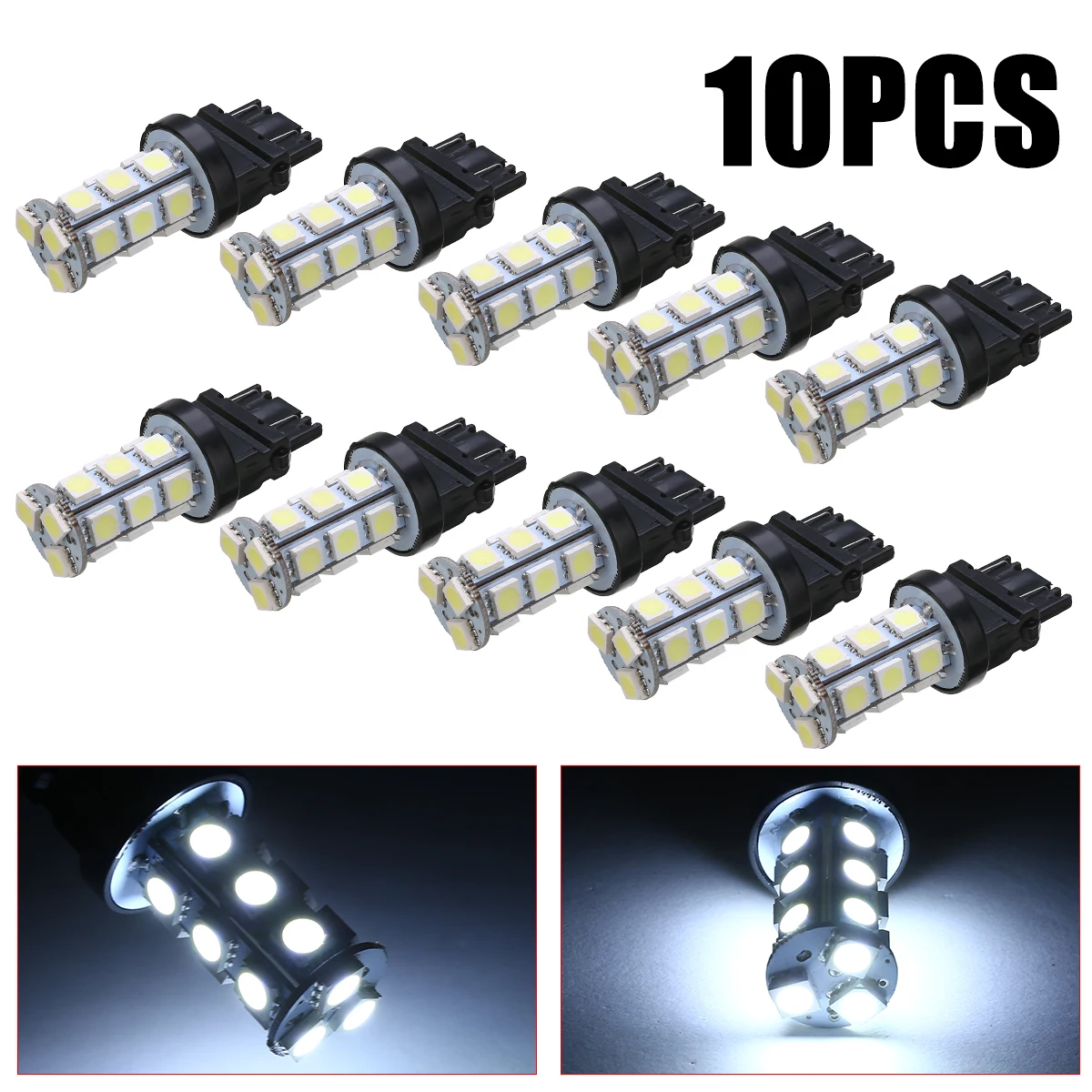 

10Pcs/set 3157 18SMD 12V 6000K White Car Tail Brake Stop Backup Reverse Turn Signal Light Bulb Universal