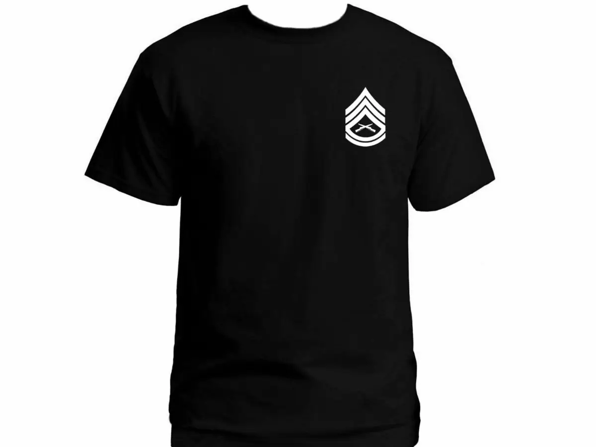 US Marines USMC Gunnery Sergeant маленькая Эмблема черная футболка | Мужская одежда
