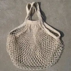 Продуктовый сетчатый мешок для картофеля из органического хлопка шнур цвет-белый