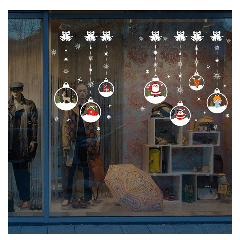 

Christmas Room Christmas Santa Claus Snowmen Elk Wall Stickers Window decor