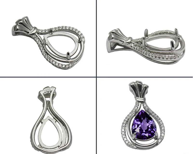 Beadsnice 925 Sterling Silver Simple Fashion Pendant Suitable For 7X9mm Ellipse Classic Necklace DIY Jewelry Production | Украшения и