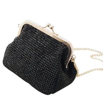 

Small Crossbody Boho Bags For Women Evening Clutch Bags Hasp Ladies Handbag Female Straw Beach Rattan Women Messenger Bag