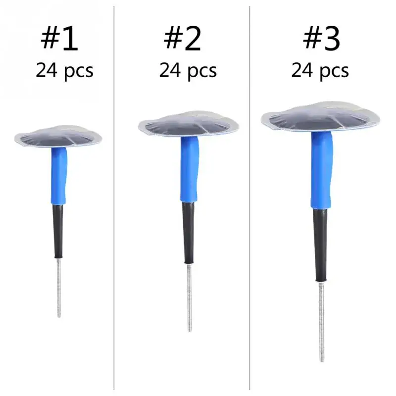 

24pcs Tyre Puncture Repair Tubeless Wired Mushroom Plug Patch Kit 4mm/6mm/9mm for Car Motorcycle Truck car repair tool Blue