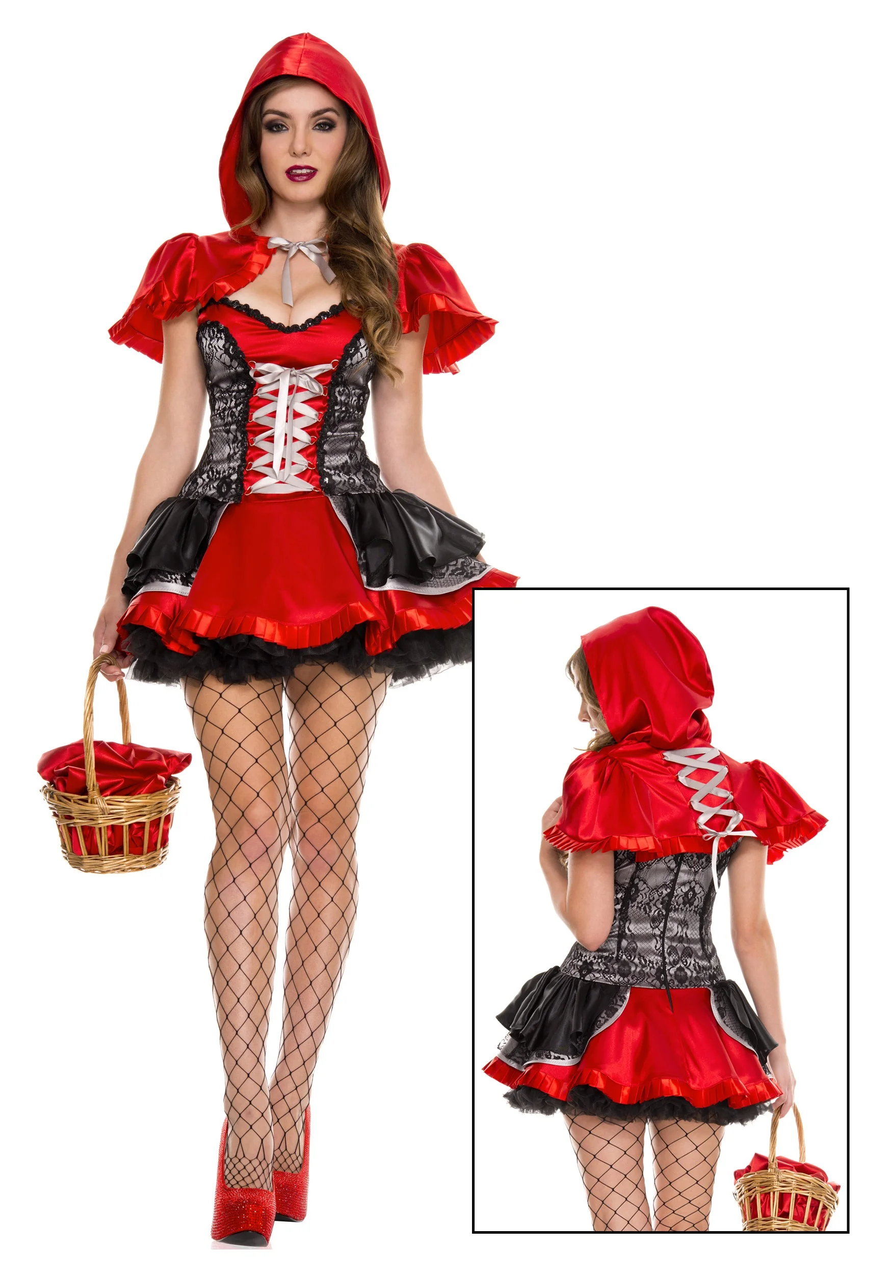 Adult Gothic Little Red Riding Hood Wolf Cosplay Costume Halloween Game Uniform