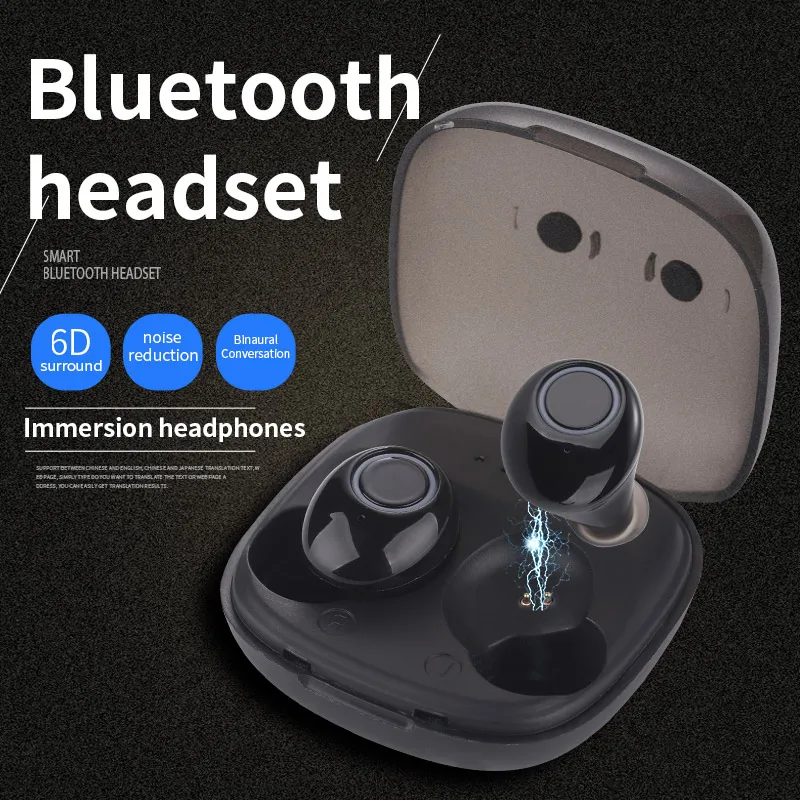 5 0 Беспроводная Bluetooth гарнитура Mini invisible для спорта tws наушники с шумоподавлением