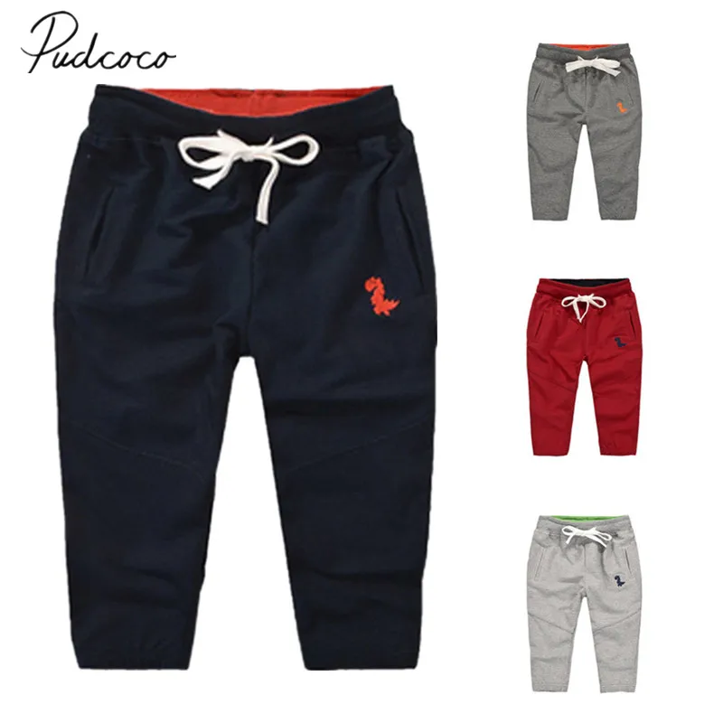 

2018 Brand New Newborn Infant Kids Baby Boys Autumn Bottoms Sport Harem Pants Dinosaur Elastic Waist Trousers Active Outfit 1-7Y