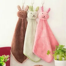 Милый кролик коралловый флис полотенце для рук Кухня вешалка мочалка мода прекрасный 19