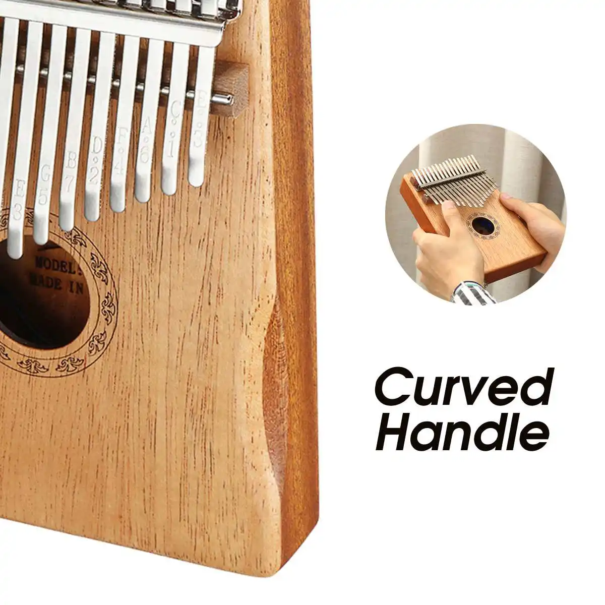 17 Key EQ Kalimba Thumb Piano w/Tuner Hammer African Traditional Electric Pickup Keyboard Body Musi