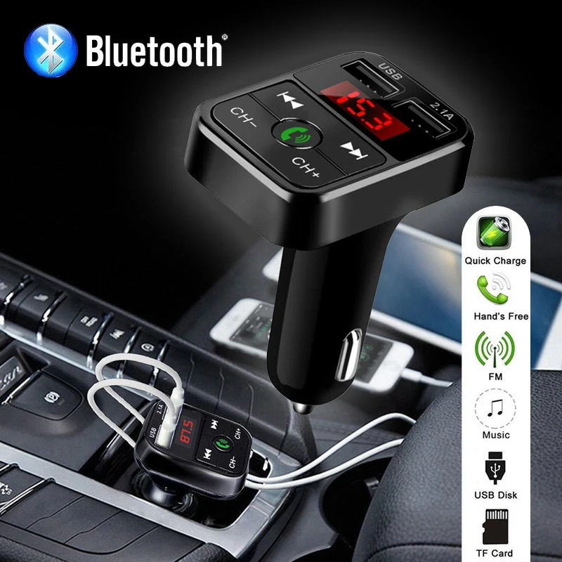 

bluetooth Car FM Transmitter Wireless Radio Adapter USB Charger Mp3 Player Cigarette Charge Adapter Auto Electronic Accessories