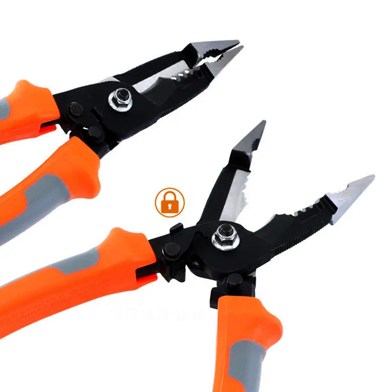 Новинка 5 в 1 8 дюймов резиновая ручка для зачистки электрика плоскогубцы ручной инструмент для ремонта заусенцев портативный инструмент для зачистки проводов нескользящий для домашнего использования Pro