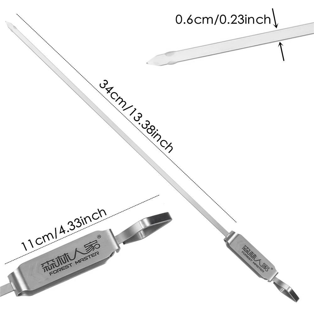 Шашлыки для барбекю, 1" из нержавеющей стали, барбекю палочки для кебаба, термостойкие барбекю палочки для гриля, кулинарные палочки с слайдером для удаления