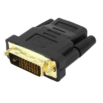 

Gold Tone DVI-D Dual Link 24+1 Male to HDMI Female Audio Video Adapter Connector