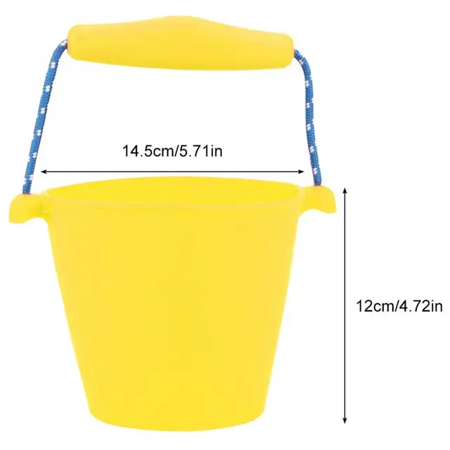 4 Colors Beach Bucket Silicone Folding Hand-held Barrel Toy Baby Kids Shower Bath Toy Sand Dabbling Pour Water Toy 5