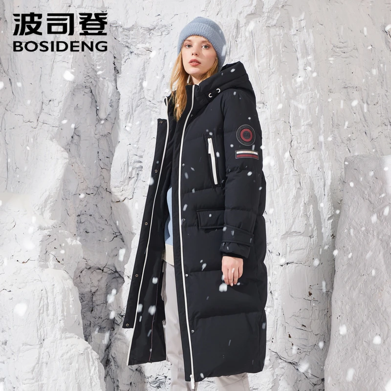 BOSIDENG haute couture глубокий зимний 90% гусиный пуховик выше колена с капюшоном X long парка
