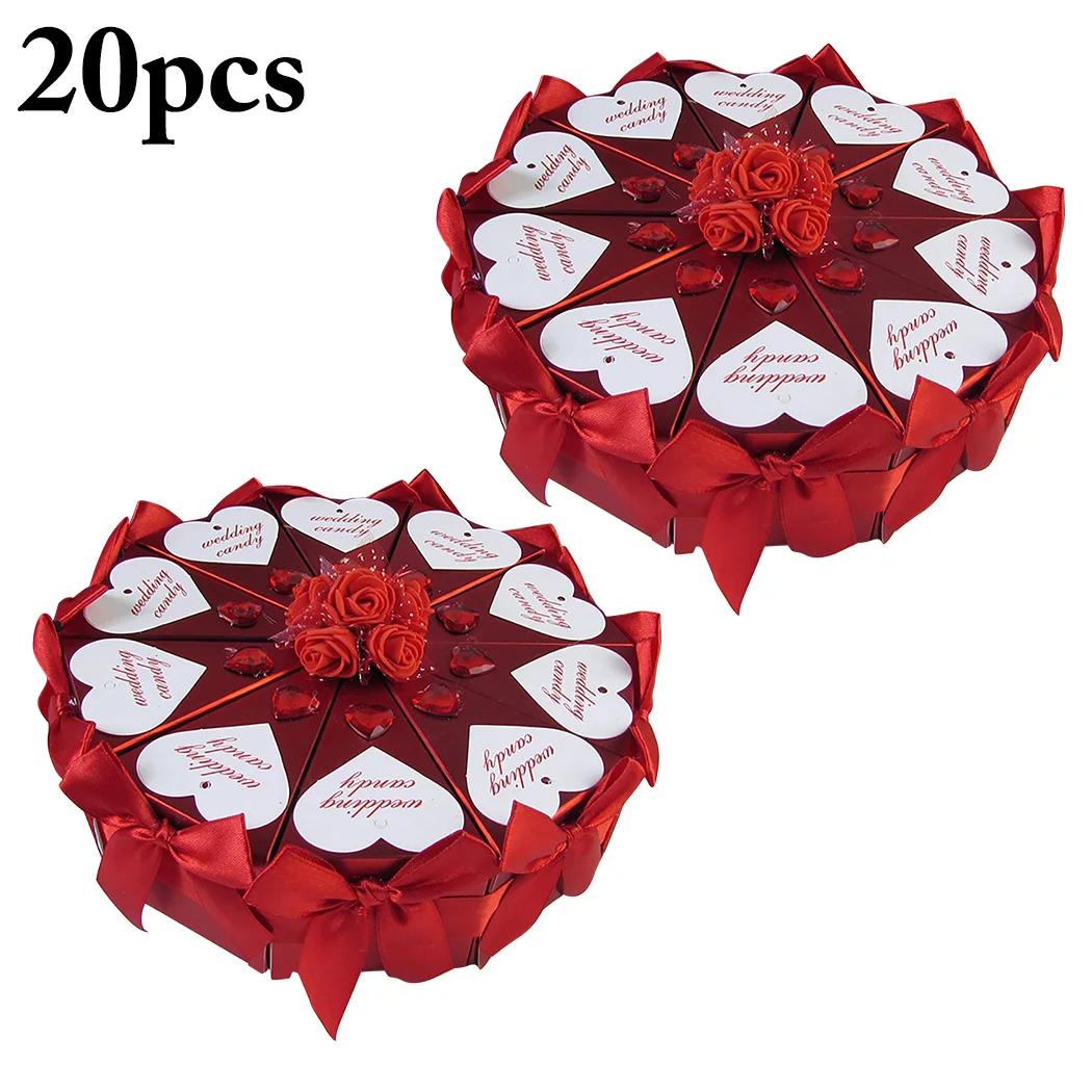 

3 Colors Beautiful Creative Candy Gift Box Decorative Triangle Treats Box Wedding Gift Box Cake Type Candy Box 2019 New Arrive