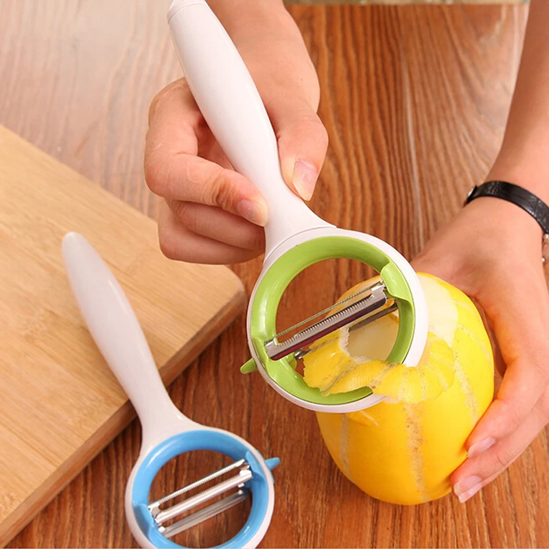 

Rotary Fruit vegetable Peeler With 2 Stainless Steel Blades Plastic handle Muntifuctional Potato Peeler Tomato Zester